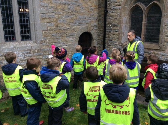 Himbleton School visit to Huddington Church