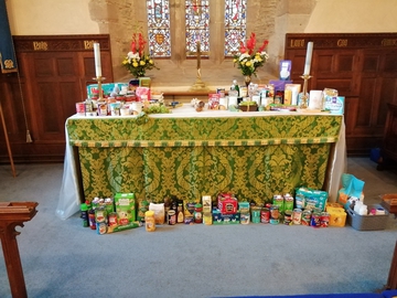 Lots of food for the Foodbank